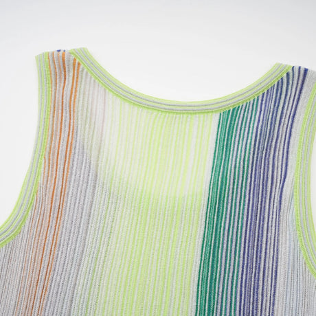 Amaryllis Green Sequin Striped Knit Mini Dress