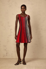 Amaryllis Red Sequin Striped Knit Mini Dress