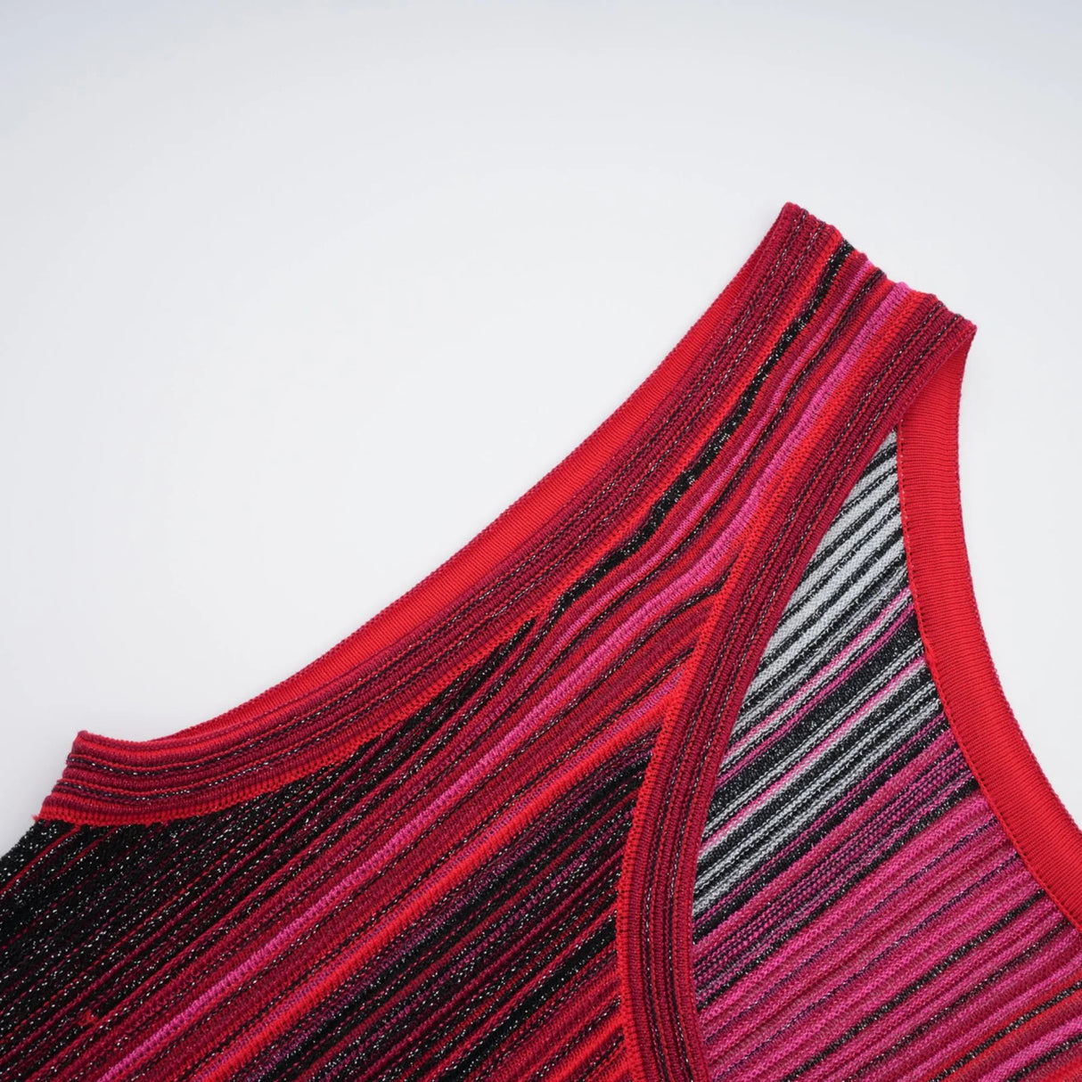 Amaryllis Red Sequin Striped Knit Mini Dress