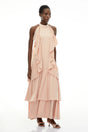 Ambre Pink Ruched Sleeveless Maxi Dress