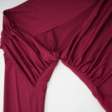 Anastasia Burgundy One Shoulder Gathered Maxi Dress