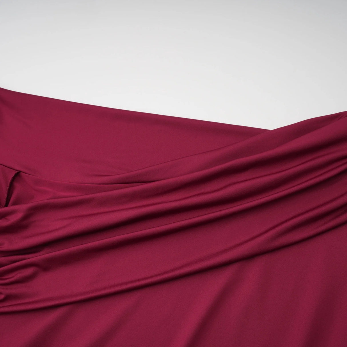 Anastasia Burgundy One Shoulder Gathered Maxi Dress