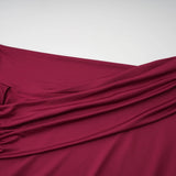 Anastasia Burgundy One Shoulder Gathered Maxi Dress