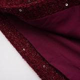 Ancora Red Embellished Tweed Mini Dress