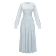 Aneka Green High Neck Glossy Ruched Maxi Dress
