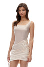 Angelica Champagne Sleeveless Ruched Mini Dress