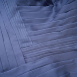 Angelína Blue Diagonal Pleated Gathered Maxi Gown