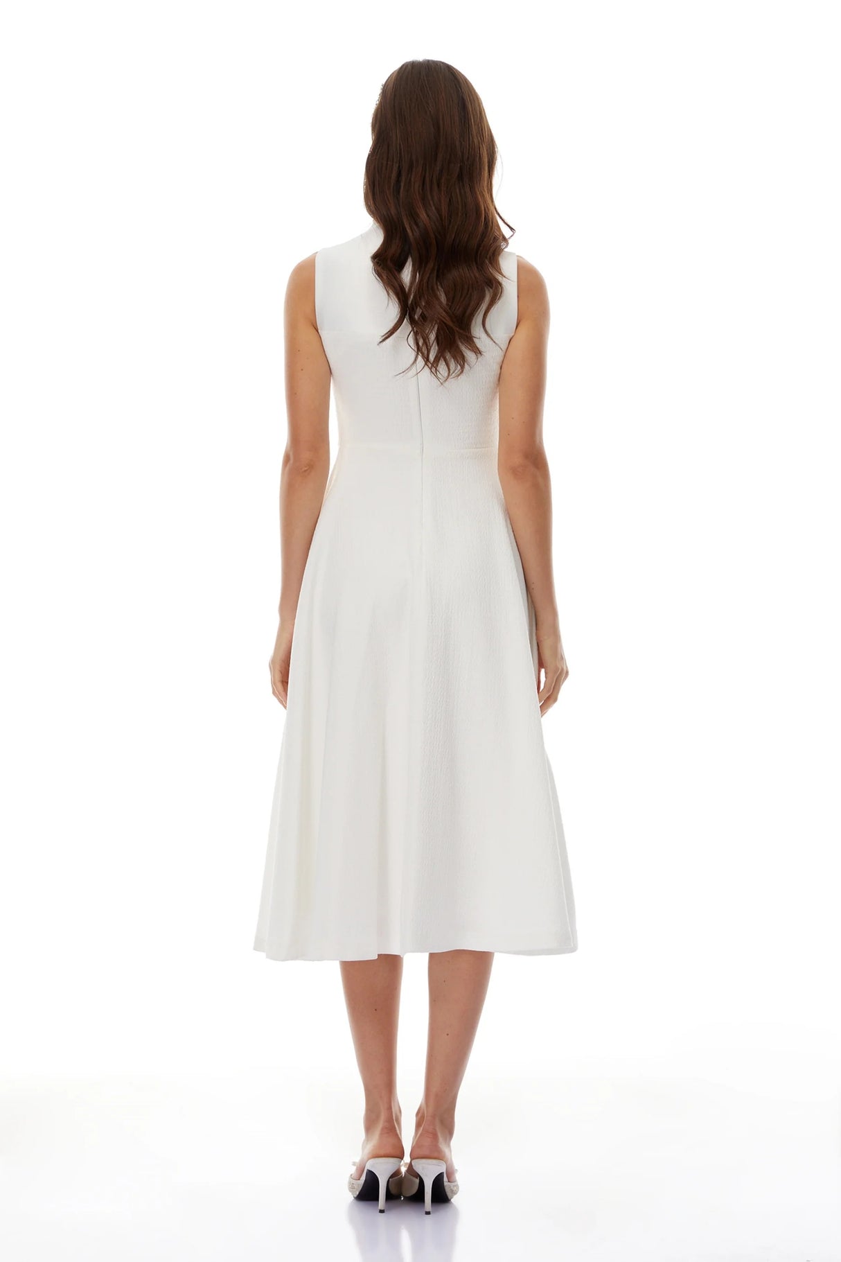 Anja White Layered Midi Dress