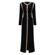 Anna Black Crystal Embellished Front Slit Maxi Dress