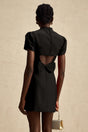 Anna Black PetalSleeve CutOut Bow Mini Dress