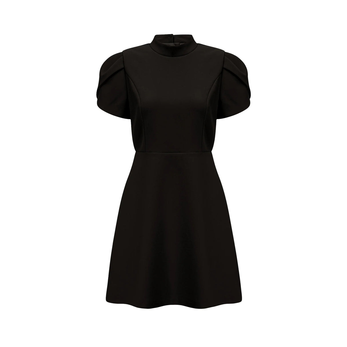 Anna Black PetalSleeve CutOut Bow Mini Dress