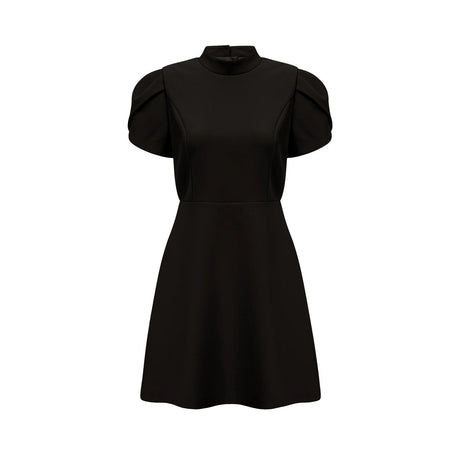 Anna Black PetalSleeve CutOut Bow Mini Dress
