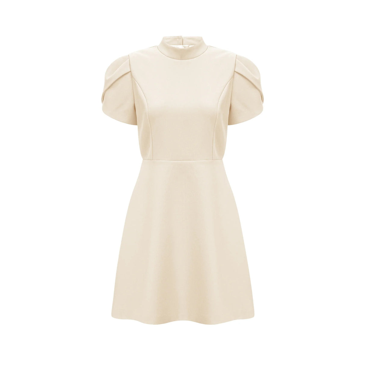 Anna White Petal Sleeve Cut Out Bow Mini Dress