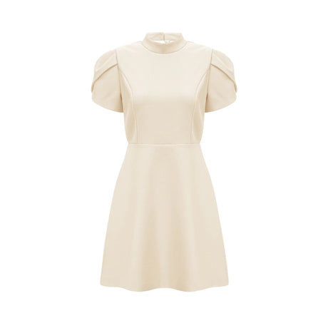 Anna White Petal Sleeve Cut Out Bow Mini Dress