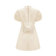 Anna White Petal Sleeve Cut Out Bow Mini Dress