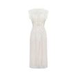Annabelle Flowerappliqué Tulle Midi Dress