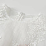 Annabelle Flowerappliqué Tulle Midi Dress