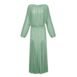 Annabelle Green Lantern Sleeve Pleated Maxi Dress