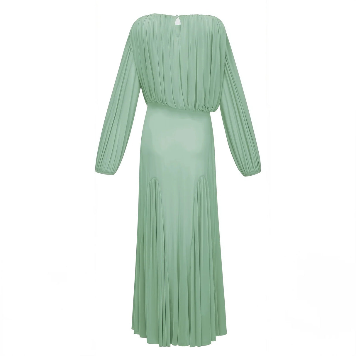 Annabelle Green Lantern Sleeve Pleated Maxi Dress