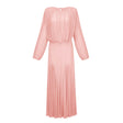 Annabelle Pink Lantern Sleeve Pleated Maxi Dress