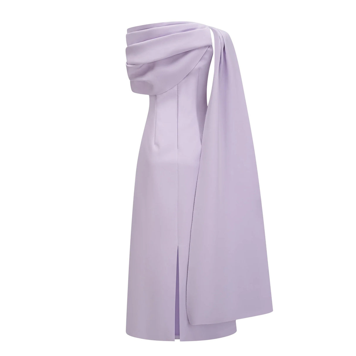 Annabelle Purple CapeDesign Ribbon Maxi Dress Without Gloves