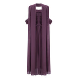 Annabelle Purple Off Shoulder Ruched Maxi Dress with Twist Front