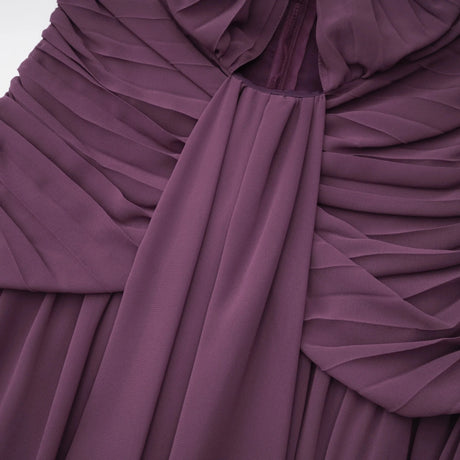 Annabelle Purple Off Shoulder Ruched Maxi Dress with Twist Front