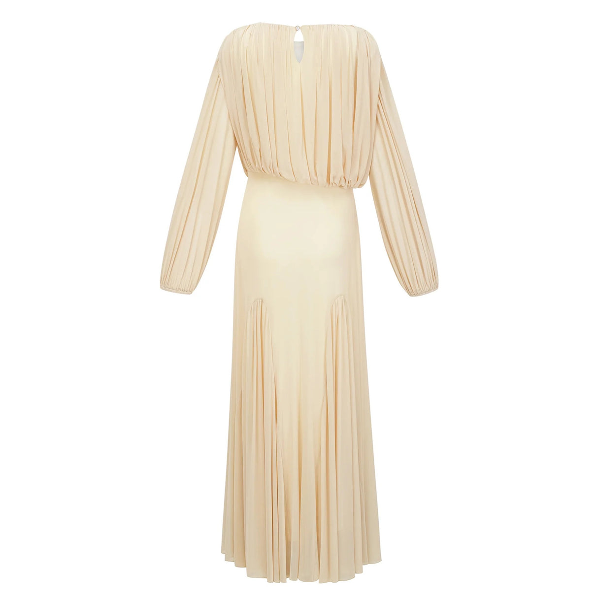 Annabelle Yellow Lantern Sleeve Pleated Maxi Dress