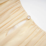 Annabelle Yellow Lantern Sleeve Pleated Maxi Dress