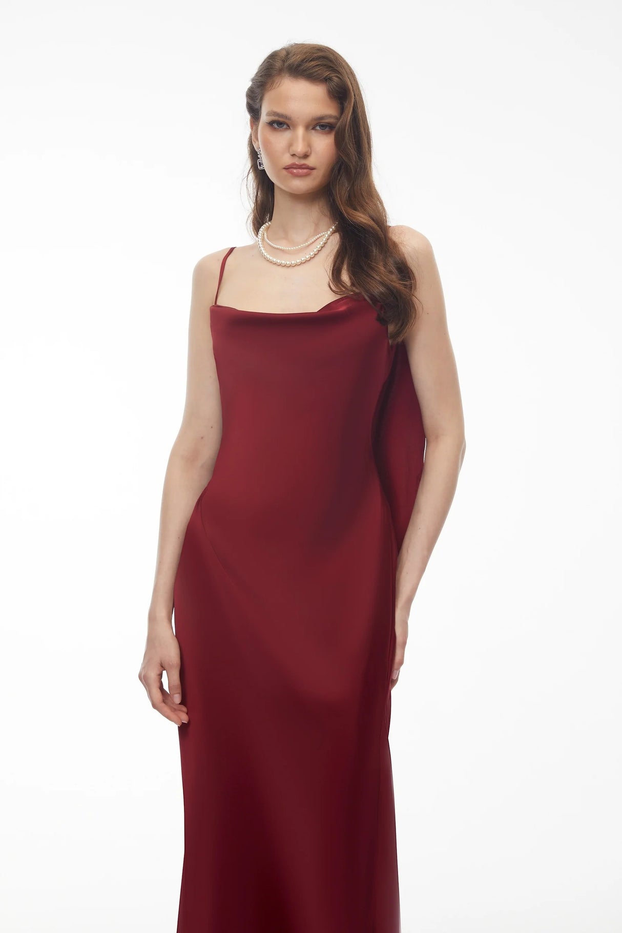 Antónia Red Crew Neck Backless Maxi Dress