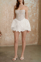 Apolline White Floral Embroidered Mini Dress