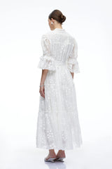 Apolline White VNeck Lace Maxi Dress