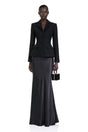 Ariadna Black Tweed Jacket  Satin Skirt Set