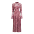 Ariadne Pink Flocked Tulle Maxi Dress