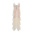 Atousa Cream Layered Floral Lace Maxi Dress with Bow