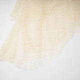 Atousa Cream Layered Floral Lace Maxi Dress with Bow
