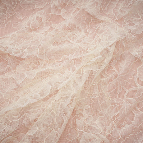 Atousa Cream Layered Floral Lace Maxi Dress with Bow