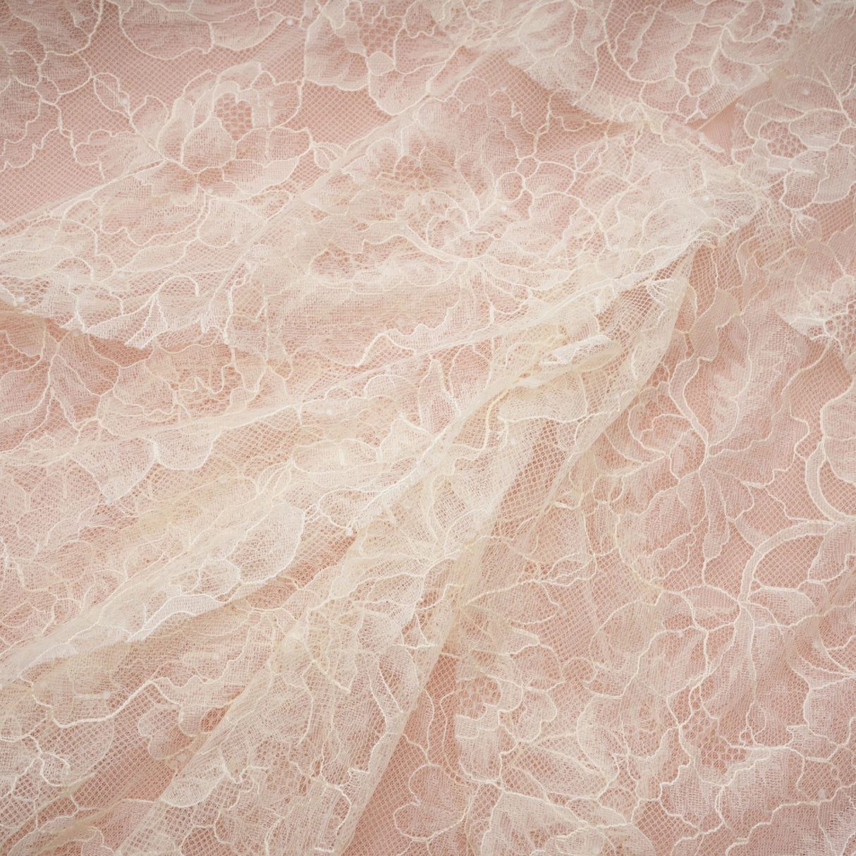 Atousa Cream Layered Floral Lace Maxi Dress with Bow