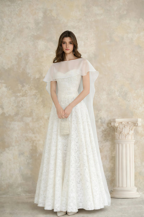 Aulera White Floral Lace Maxi Gown