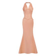 Aurélie Orange Halterneck Mermaid Maxi Dress