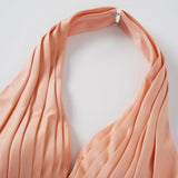 Aurélie Orange Halterneck Mermaid Maxi Dress