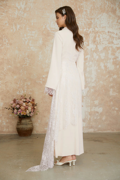 Aurora White Floral Lace Maxi Dress