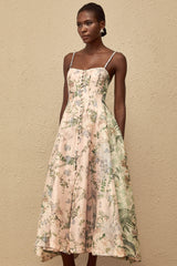 Aurore Pink Floral Print Maxi Dress
