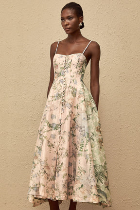 Aurore Pink Floral Print Maxi Dress