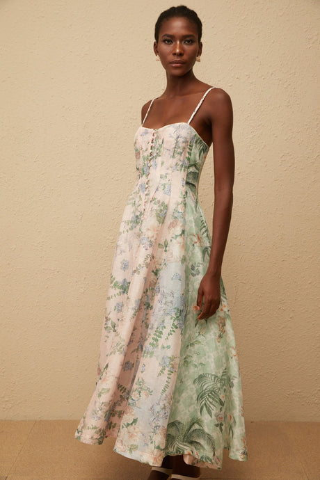 Aurore Pink Floral Print Maxi Dress