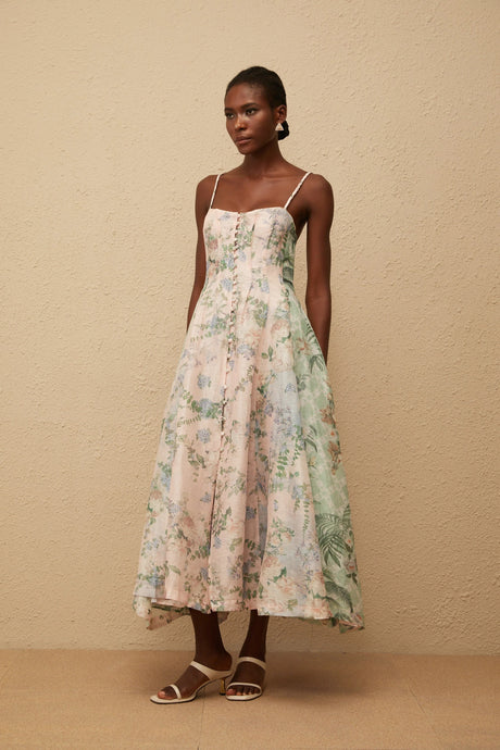 Aurore Pink Floral Print Maxi Dress