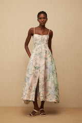 Aurore Pink Floral Print Maxi Dress
