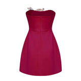 Automne Pink Floral Embroidered Mini Dress
