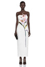 Automne White Floral Embroidered Maxi Dress