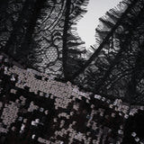 Ava Black Lace Panel Sequined Maxi Dress